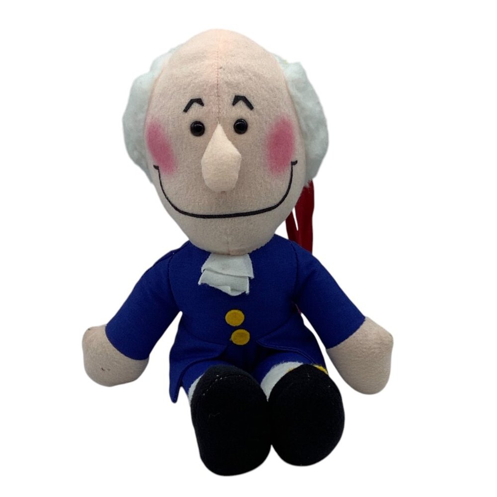 Vtg 1985 Animal Fair George Washington Doll Plush Stuffed Toy 14" Federal NO HAT